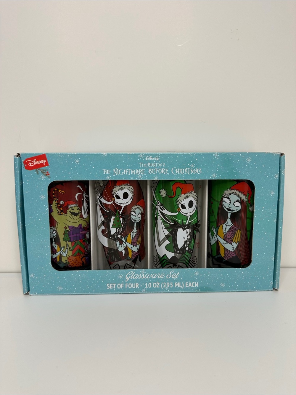 Disney Nightmare Before Christmas 4 Piece 10 oz Glassware Set New in Box